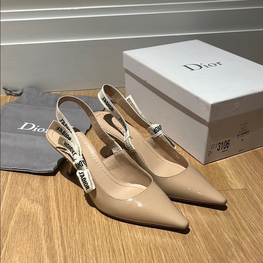 Dior J’Adior Slingback Pump Nude Patent Leather